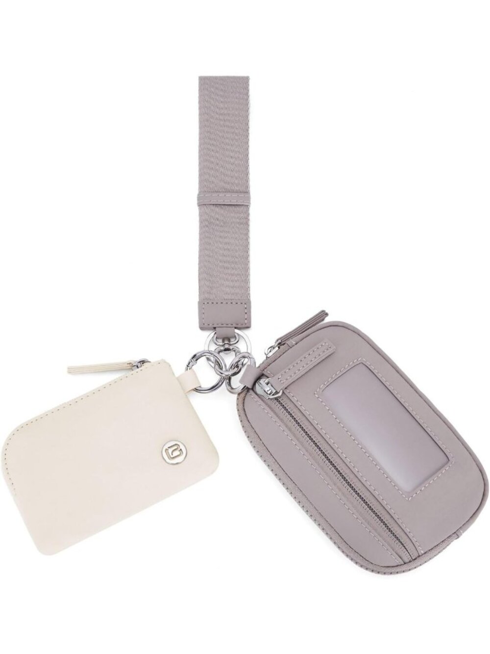 Stylish RFID Wristlet Wallet for Women - Dual Pouch Keychain Organizer